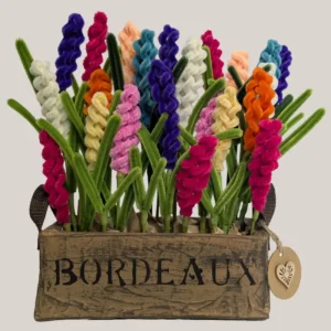 imagen de un bouquet de limpiapipas multicolor bordeaux